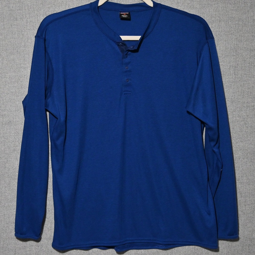 Patagonia Henley Capilene Base Layer Mens XL Blue Made in USA Vintage